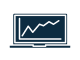Laptop with graph icon