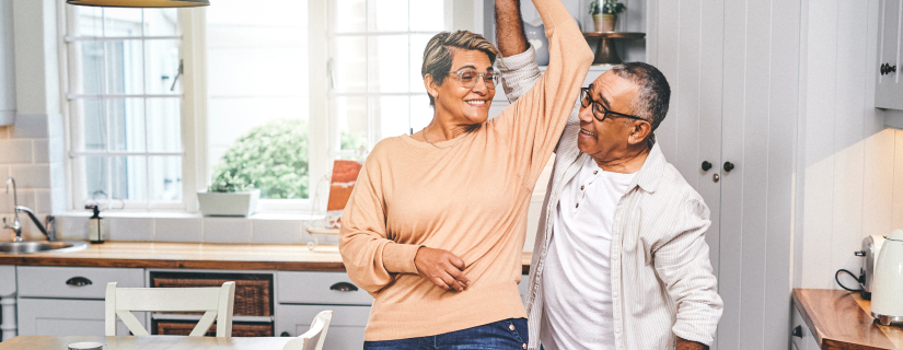Couple having fun in the kitchen