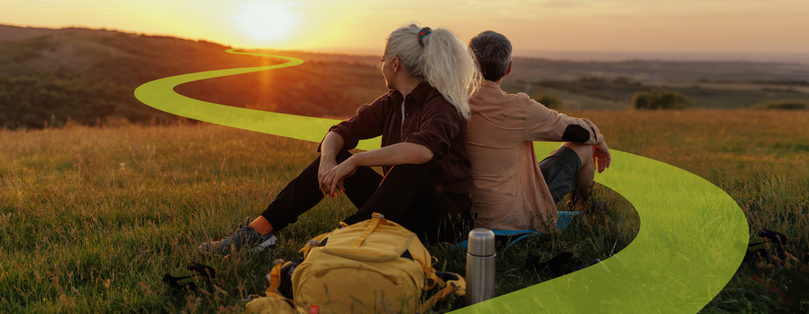 Couple watching sunset