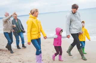 Family on the beach