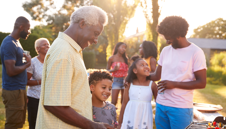 Family having a BBQ