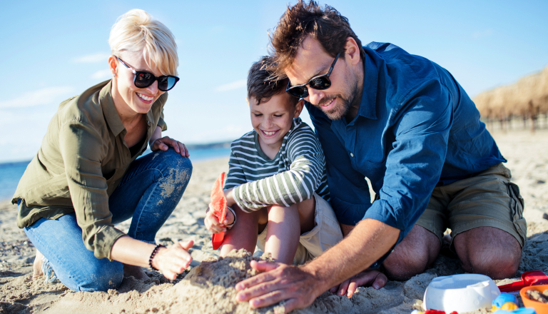 family building sand castle