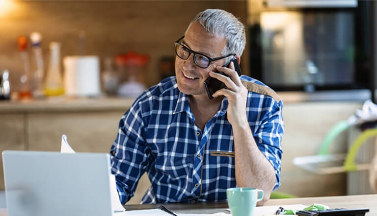 man talking on phone