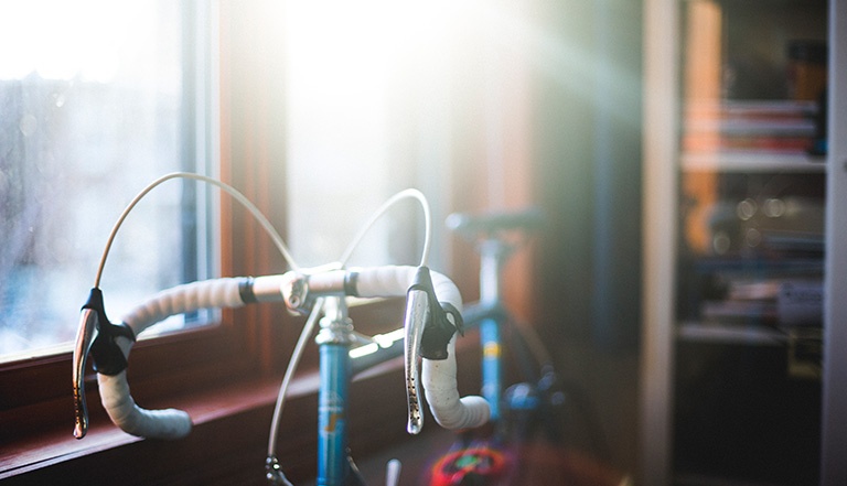 bike sunlight and window